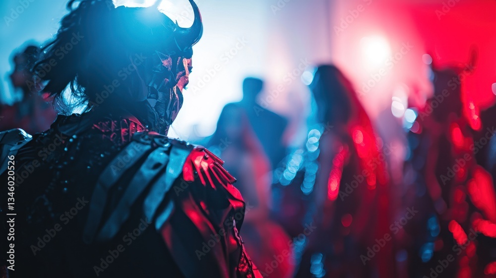 Fototapeta premium Cyberpunk Demon at a Neon Rave