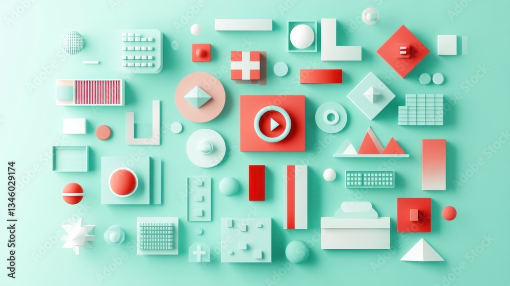 Naklejka premium Abstract shapes pastel background design