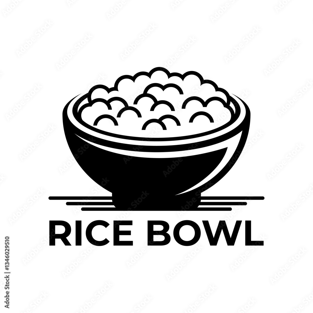 Rice bowl logo letter vector black and white Rice bowl logo letter vector black and white
