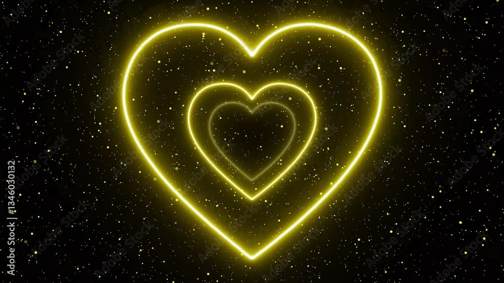 Valentine or wedding day love heart tunnel animation or overlay with glowing neon effect in blue and pink, concepts, ideas, 4K, transparent background ...