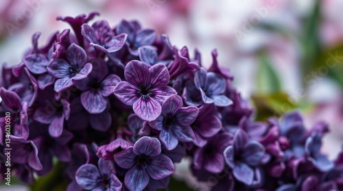 macro shot of lilac flowers blooming vibrant pink purple petals closeup spring nature soft focus colorful botanical texture bright background floral scene