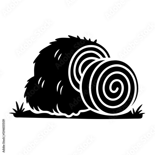 hay bale icon, hay bale silhouette vector illustration-simple silhouette illustration of hay bale, perfect for hay bale logos and icons
