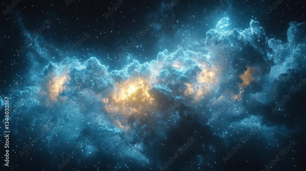 Cosmic Nebula Blue And Orange Space Background Cosmic Nebula Blue And Orange Space Background