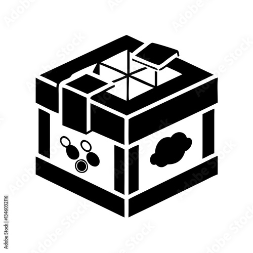 loot box icon, loot box silhouette vector illustration-simple silhouette illustration of loot box, perfect for loot box logos and icons
