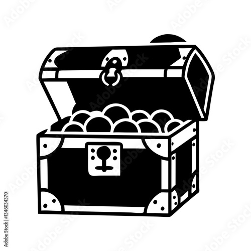 treasure chest icon, treasure chest silhouette vector illustration-simple silhouette illustration of treasure chest, perfect for treasure chest logos and icons
