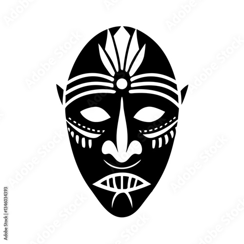 tribal mask icon, tribal mask silhouette vector illustration-simple silhouette illustration of tribal mask, perfect for tribal mask logos and icons