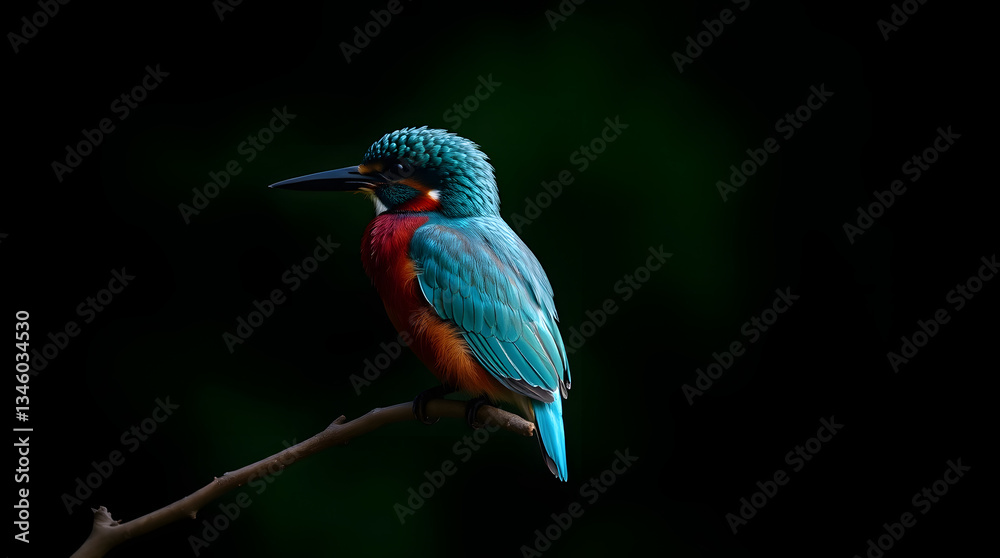Close-up of a kingfisher bird perched on a branch