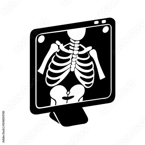 x ray icon, x ray silhouette vector illustration-simple silhouette illustration of x ray, perfect for x ray logos and icons