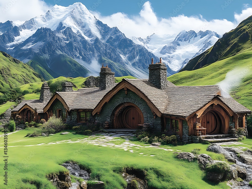 Mountain Hobbit House for Scenic Valley. Mountain Hobbit House for Scenic Valley.