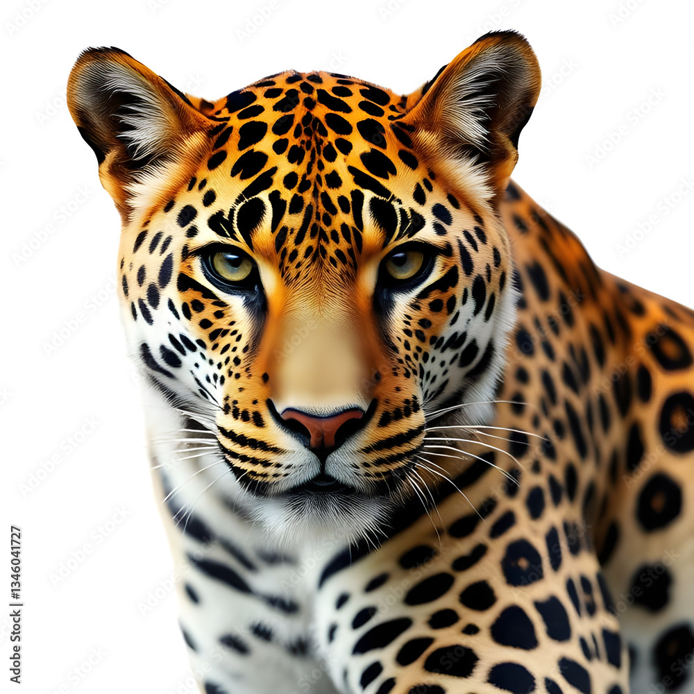 Fototapeta premium leopard in front of white background
