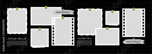 Pictures or photos frame collage layout abstract photo frames and digital photo wall template
