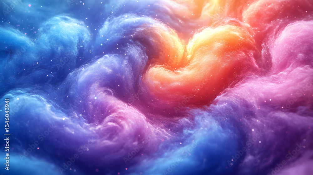 Fototapeta premium A colorful swirl of clouds in the sky
