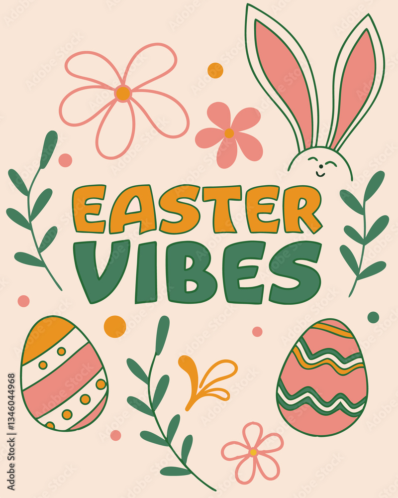 Fototapeta premium Celebrate easter with these adorable bunny and egg designs for spring season fun. Perfect for Spring Invitations, Holiday Branding, and Creative Event Projects