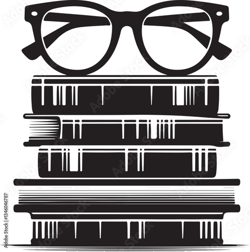 Books Stack Silhouette Vector Bundle