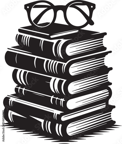 Books Stack Silhouette Vector Bundle