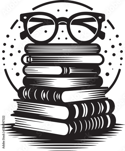 Books Stack Silhouette Vector Bundle