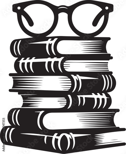 Books Stack Silhouette Vector Bundle
