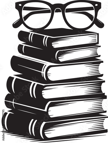 Books Stack Silhouette Vector Bundle