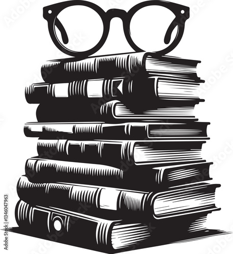 Books Stack Silhouette Vector Bundle
