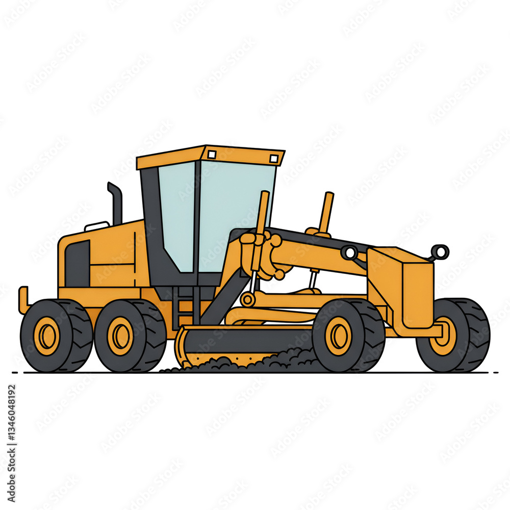 Road Grader Machine with Large Front Blade Smoothing Surface Road Grader Machine with Large Front Blade Smoothing Surface