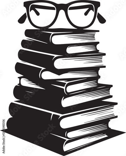 Books Stack Silhouette Vector Bundle