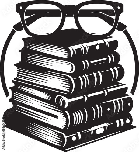Books Stack Silhouette Vector Bundle