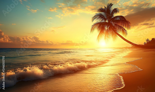 Golden Hour Paradise Beach Sunset