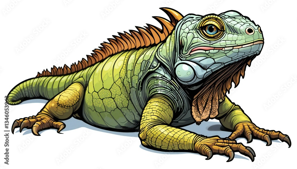 Obraz premium iguana on a white background