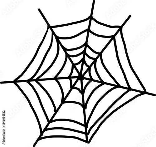 Hand drawn spider web. Halloween. Spider web.