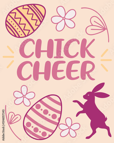 Celebrate springtime easter with chick cheer rabbit eggs and floral illustrations. Perfect for Spring Invitations, Holiday Branding, and Creative Event Projects