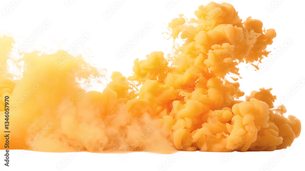 Golden smoke isolated on white