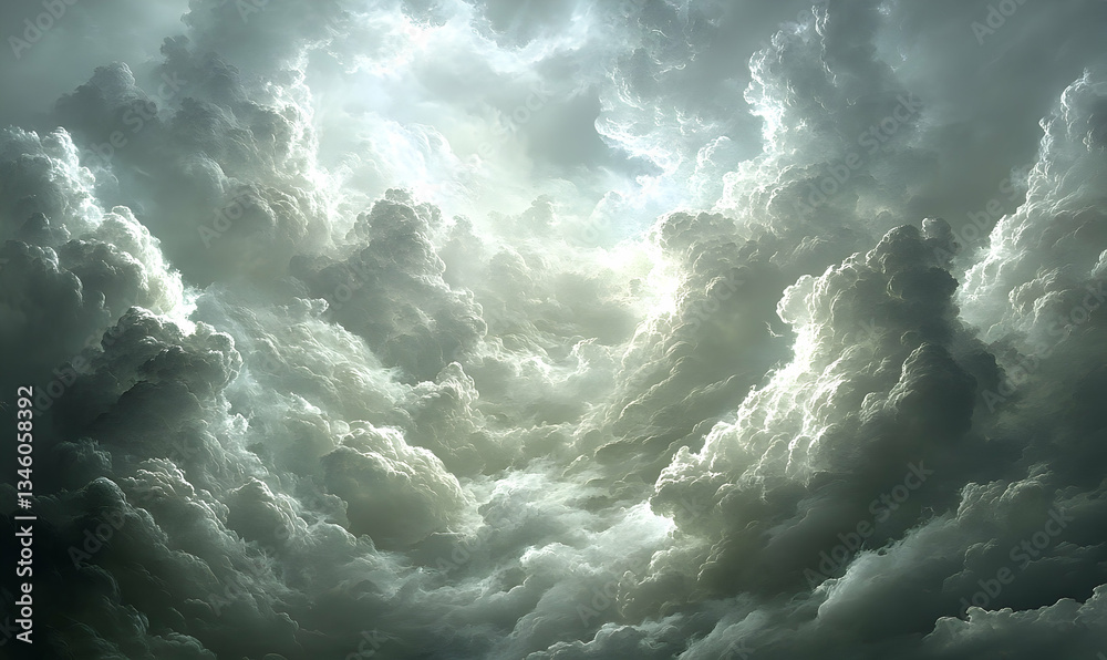Fototapeta premium Dramatic Sky Filled With Cumulus Clouds