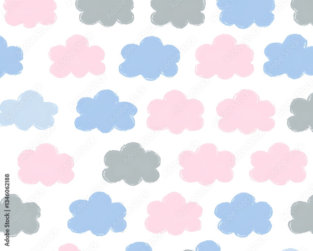 Pastel Cloud Pattern Seamless Design. Pastel Cloud Pattern Seamless Design.