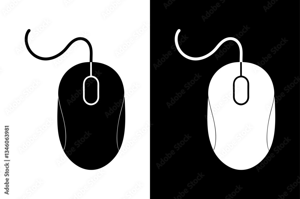 Mouse Outline Icon High-Contrast Vector Illustration. Mouse Outline Icon High-Contrast Vector Illustration.