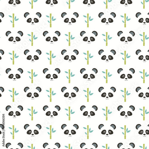 Cute panda pattern background design