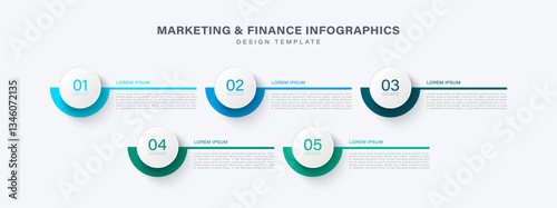 Infographic design template with numbers and place for text