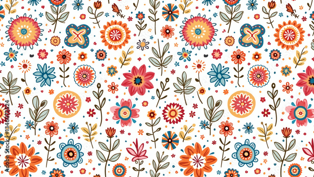 Colorful Hand-Drawn Doodle Pattern Colorful Hand-Drawn Doodle Pattern