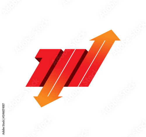 down arrow sign, up arrow sign and number 100. 100 number concept. hand drawn 100 and arrows