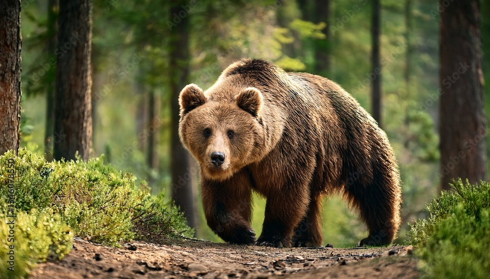 Fototapeta premium brown bear in the woods