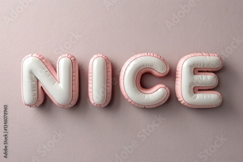 NICE Use the 3D tools in your software to give the text depth. Make it rounded and puffy, like a balloon.