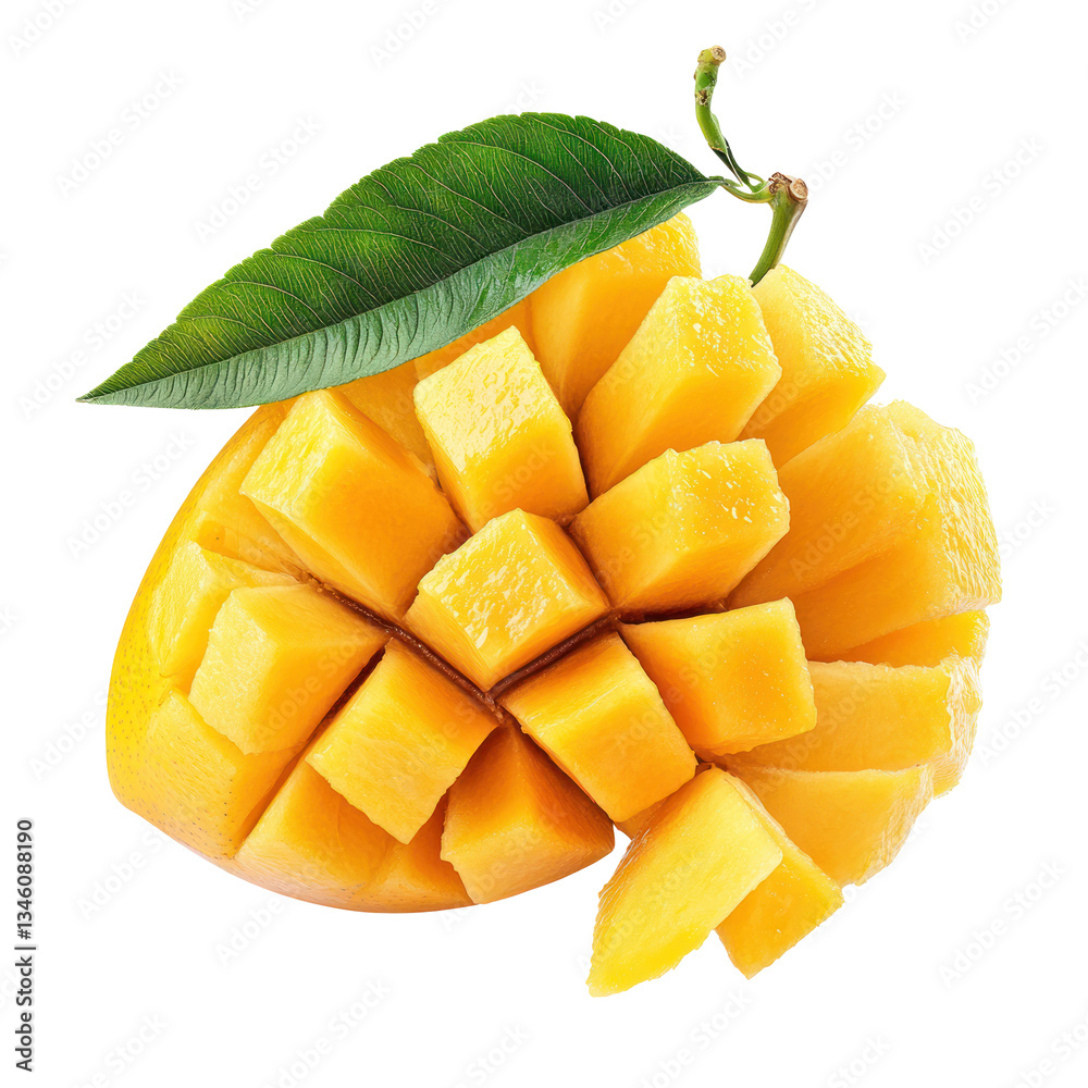 Mango fruit isolated on white or transparent background