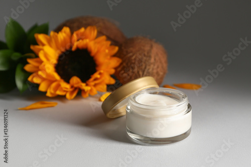 Natural skincare cream jar ...