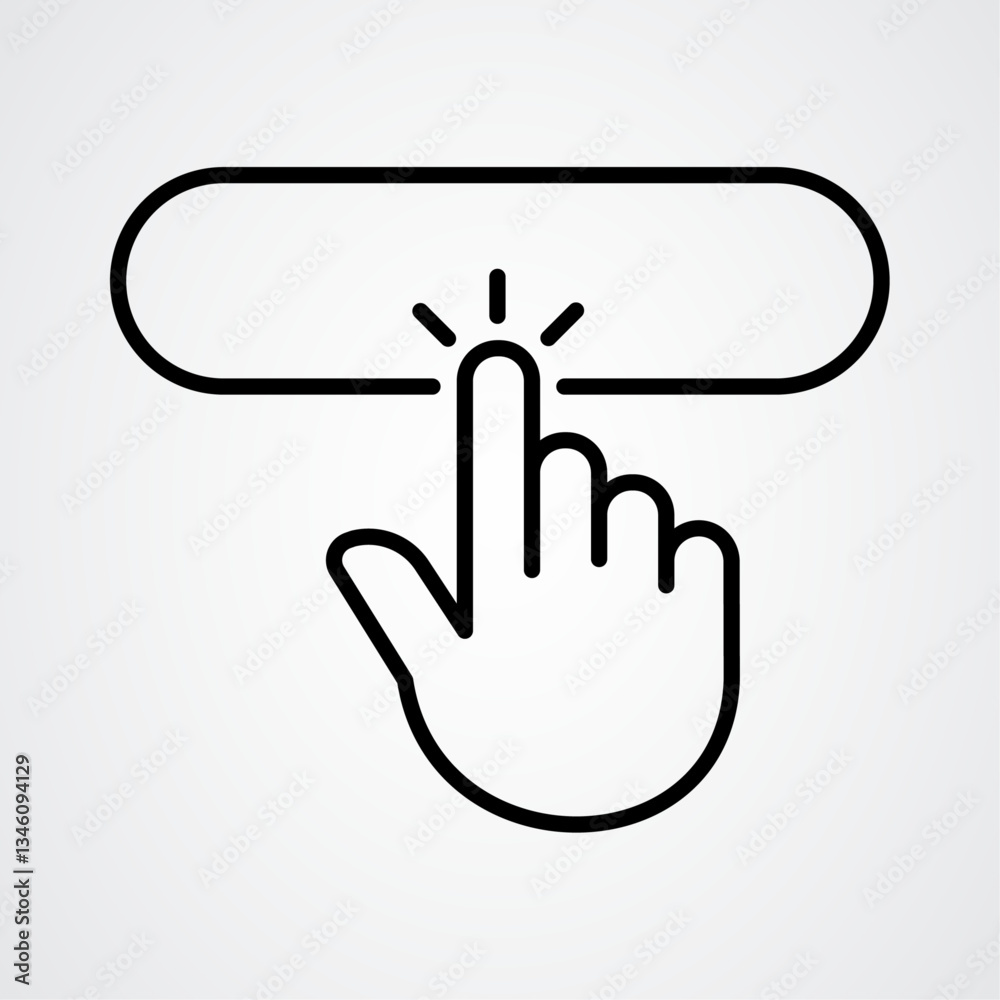 Obraz premium Clicking button icon. Vector stock illustration
