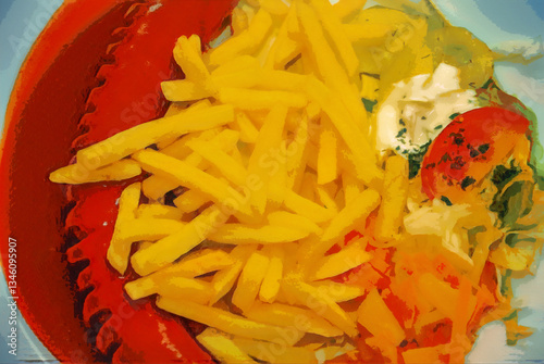Currywurst mit Pommes