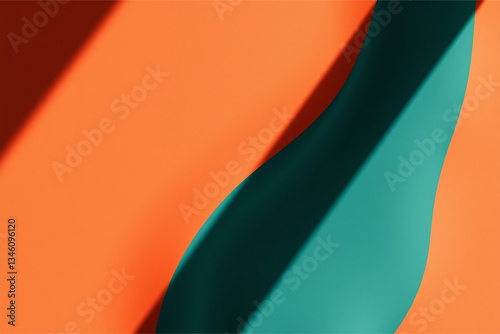 A minimalistic abstract swoosh wave background 
in warm terracotta and cool style