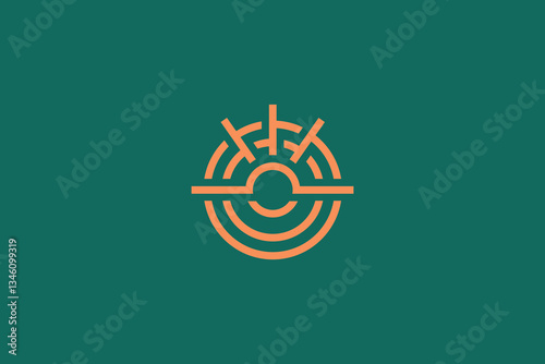 Radiant and Warmth-fulfilling Logo Illustrating Natural Light with Modern Symmetry