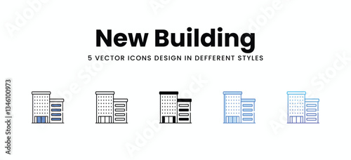New Building vector icons set stock illustration
