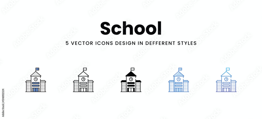 School vector icons set stock illustration School vector icons set stock illustration
