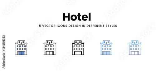 Hotel vector icons set stock illustration