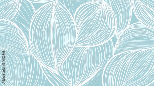 Abstract Blue Background with White Line Art Pattern, and Elegant Design.